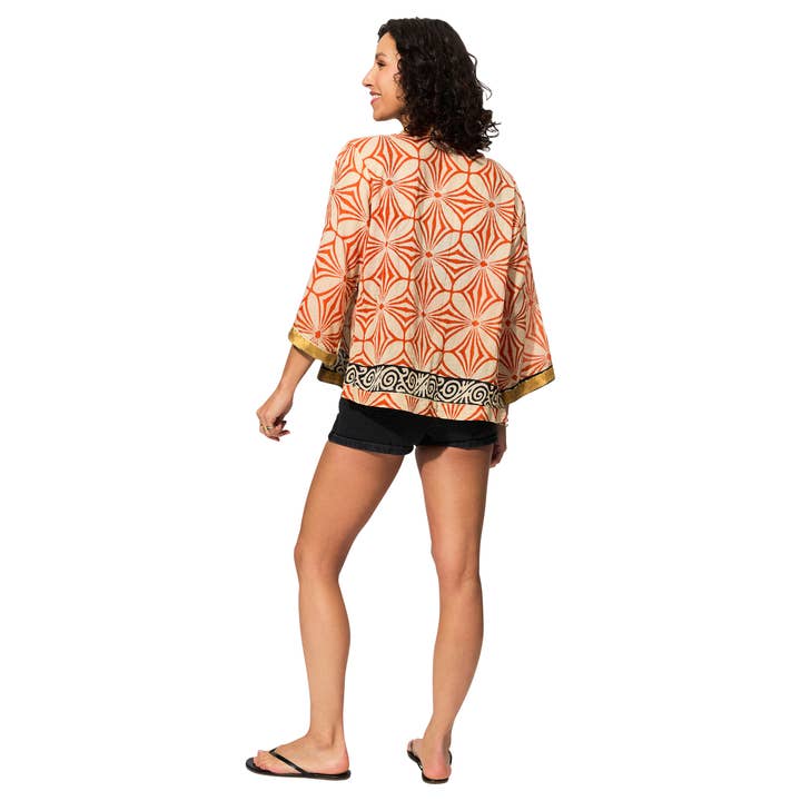 La Mano Boho - Wholesale Kimono - Women's - SHORT SUMMER KIMONO 3/4 SLEEVES KIM8503L