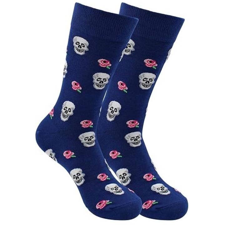 Skulls and Roses Socks from the Sock Panda (Adult Large) for wholesale by Sock Panda