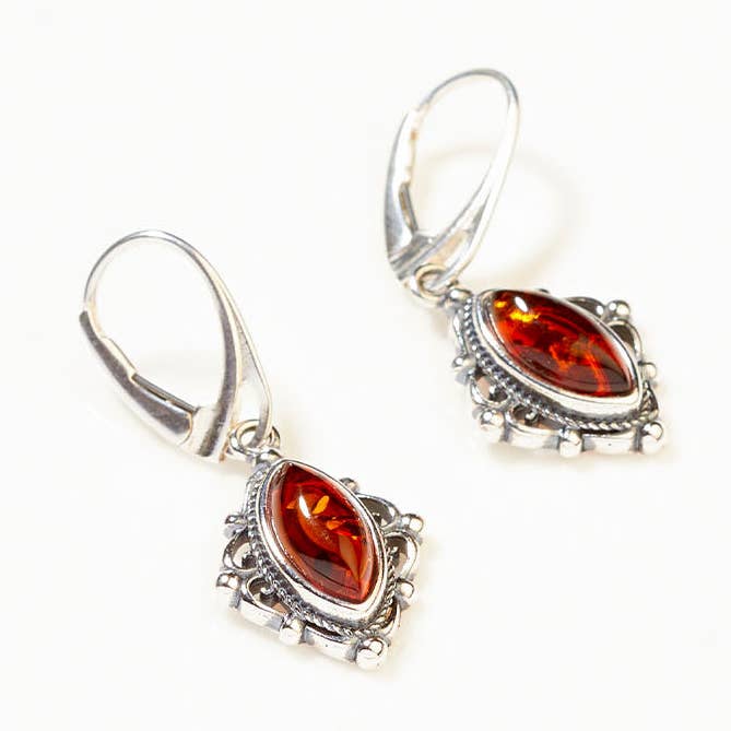 Brincos Pendurados Âmbar Boho por atacado de Baltic Beauty