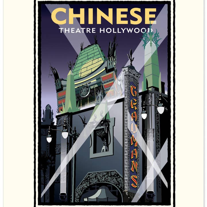 Landmark CA | Chinese Theater Showtime Hollywood for wholesale by Legendary Landmark Art Prints