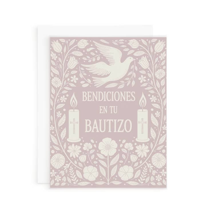 Pink Bautizo Card for wholesale by Things in Spanish