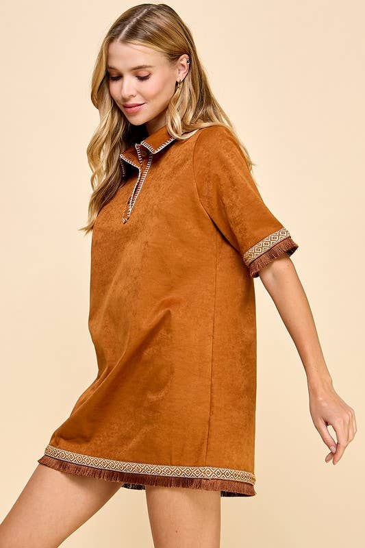 TCEC - Vente Robe – femme - Robe à boutons avec détails à franges CD04764S3