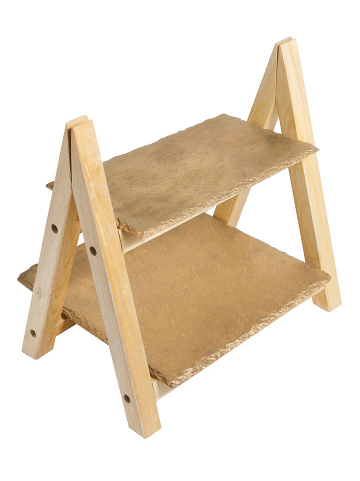 Tiramisu dessertserver van hout en hars met 2 lagen voor wholesale door Tiramisu