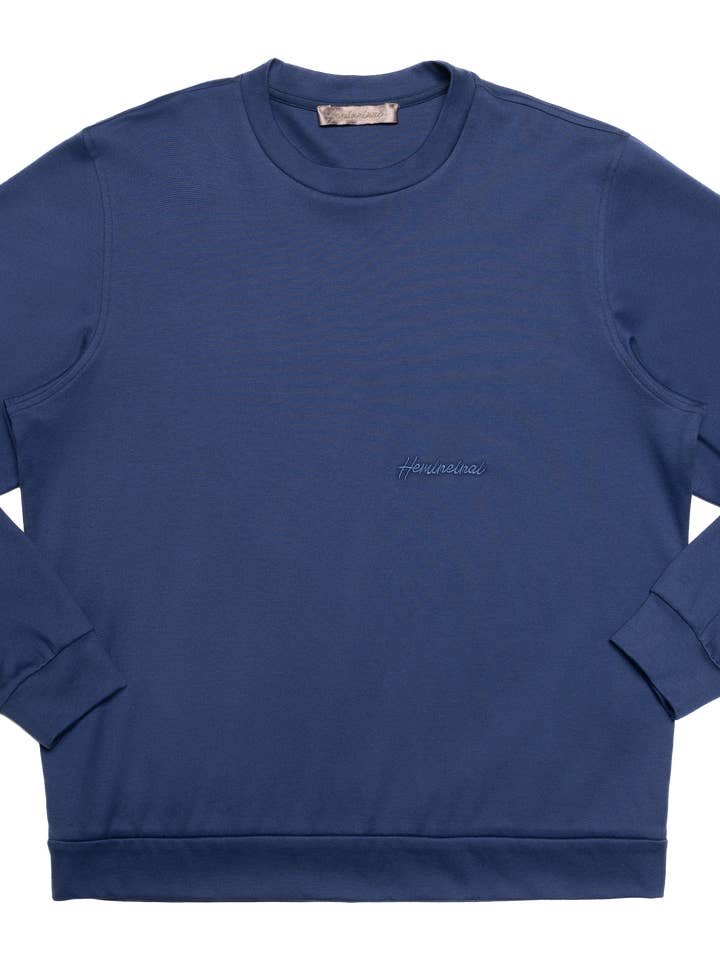 Sudadera azul de manga larga HEMSWE Tag Logo para venta al por mayor de HEMINEINAI