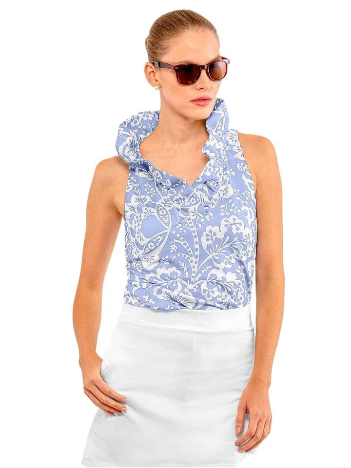 Top sem mangas Ruffneck - Flora por atacado de Gretchen Scott LLC