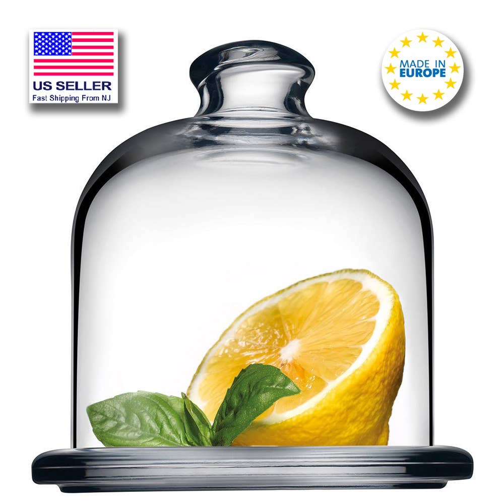 Hakan - Vendita all'ingrosso Contenitori per alimenti - Alzata Mini con Cupola in Vetro per Conservazione Alimenti con Coperchio, 10,4 cm4