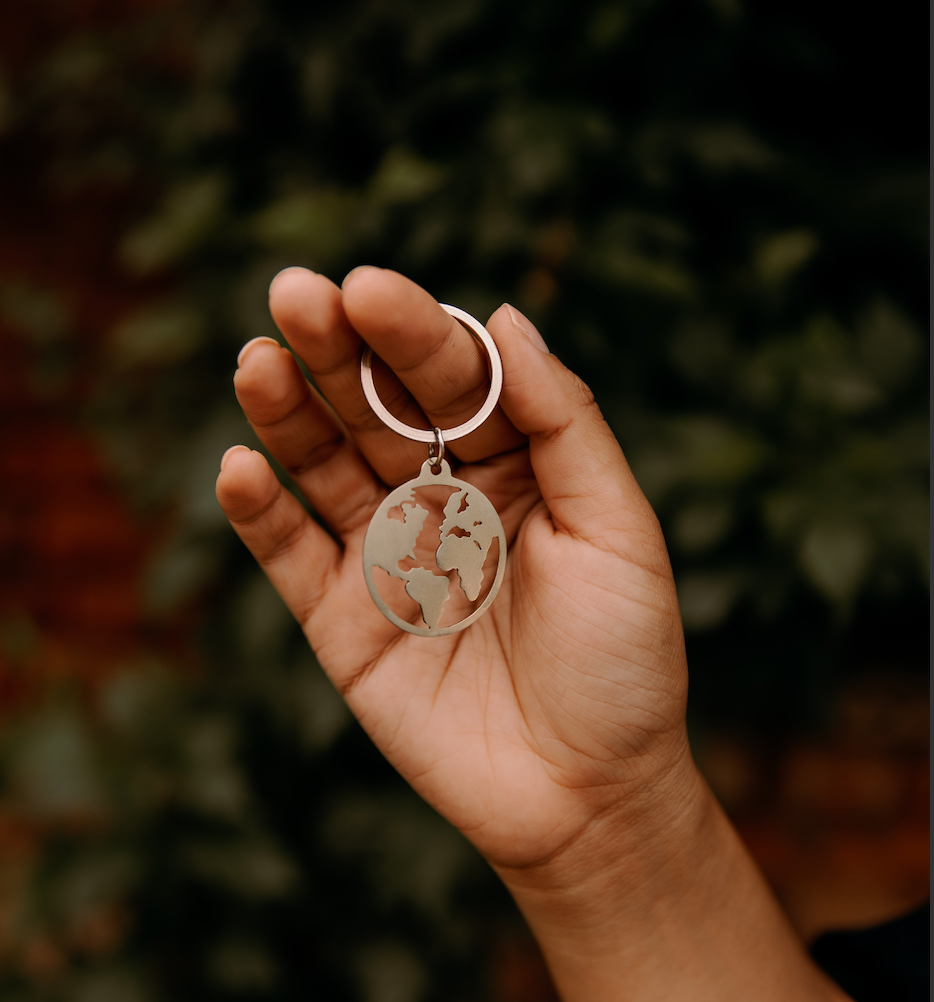 Silver Globe Keychain for wholesale on Faire1