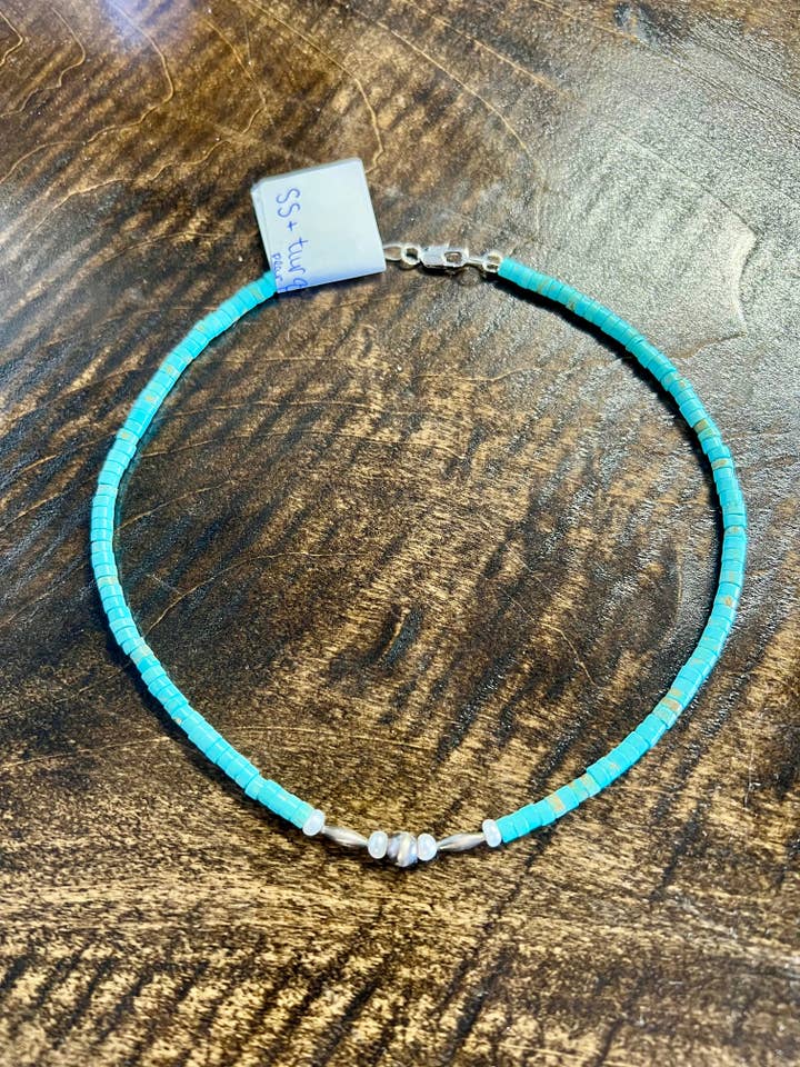 African Turquoise and Sterling Silver Pearls with Authentic Pearls for wholesale by Indian Creek Mercantile