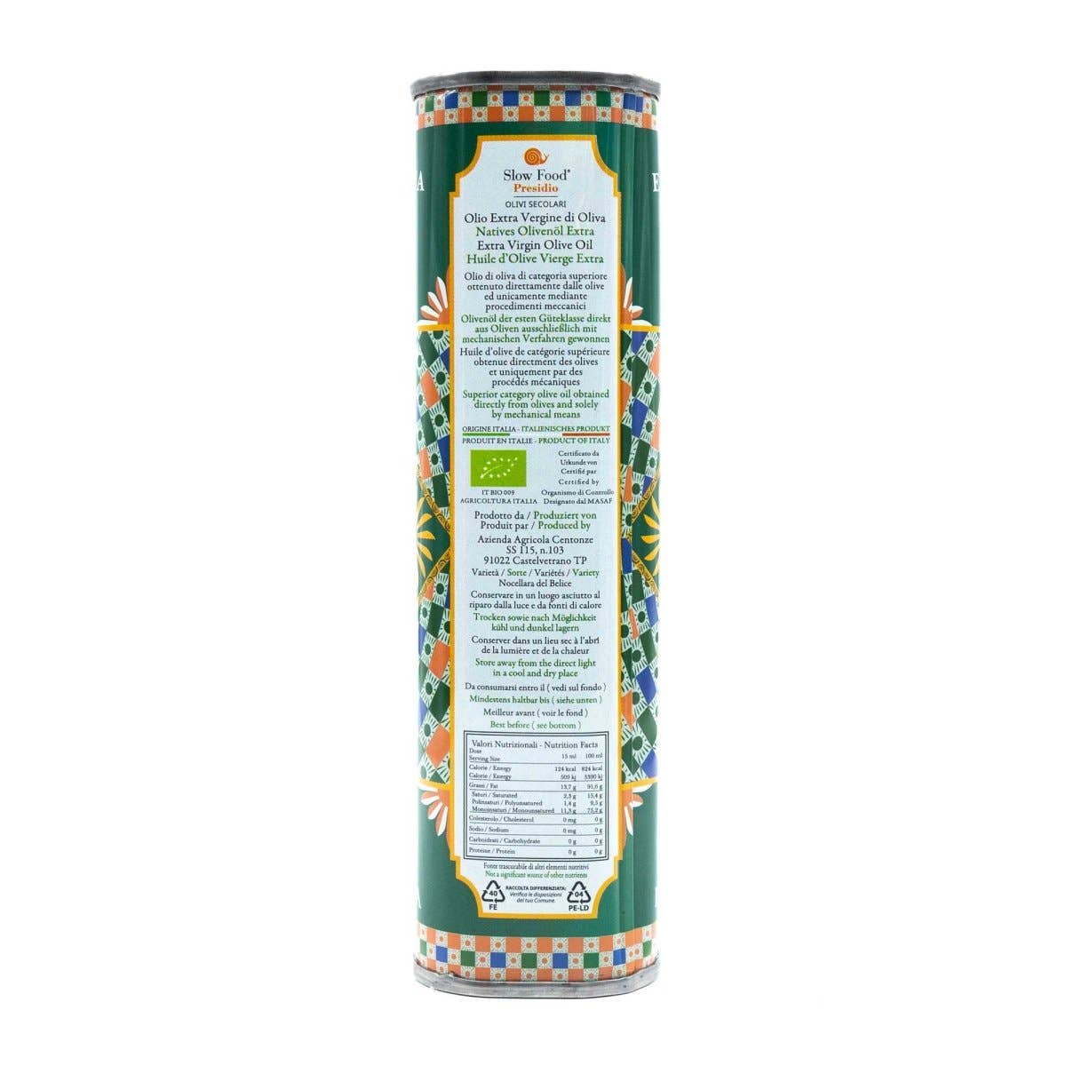 Ciao Imports - Wholesale Olive Oil - Centonze, 'Case di Latomie' Organic Extra Virgin Olive Oil, Iconic Tin (500ml/16.9 fl oz)2