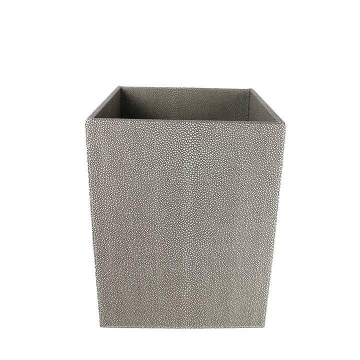 Signature Home Collection GmbH – Großhandel Mülleimer/Papierkorb – Papierkorb eckig Rochen grau Mülleimer Kunstleder Leder