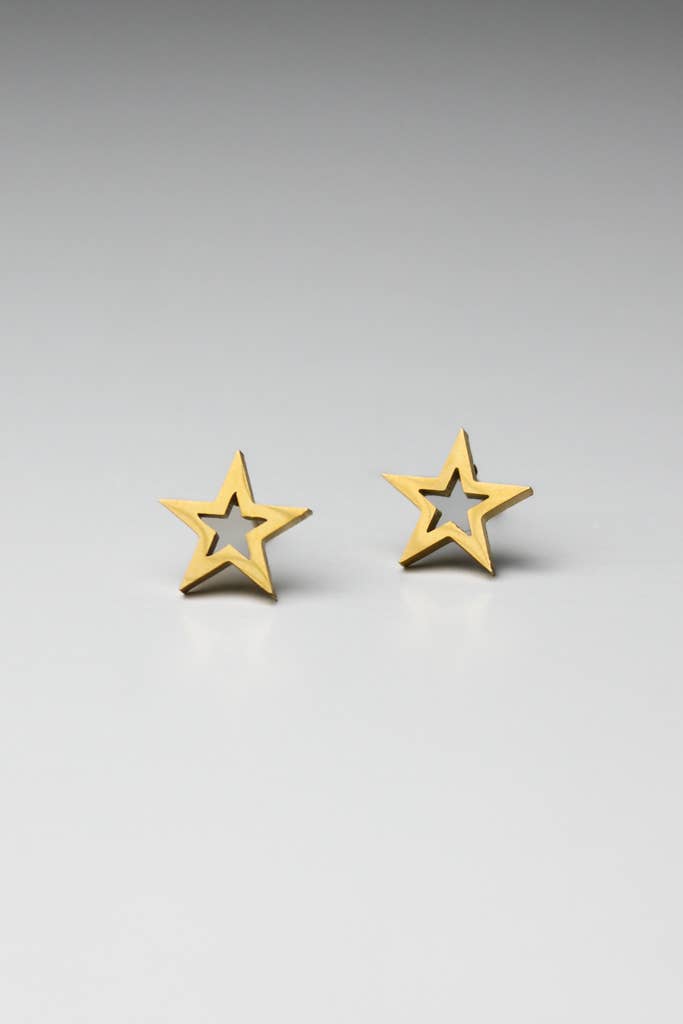 Crowned Free - Wholesale Stud/Post Earrings - Shining Bright Earrings - Gold - Made by Survivors