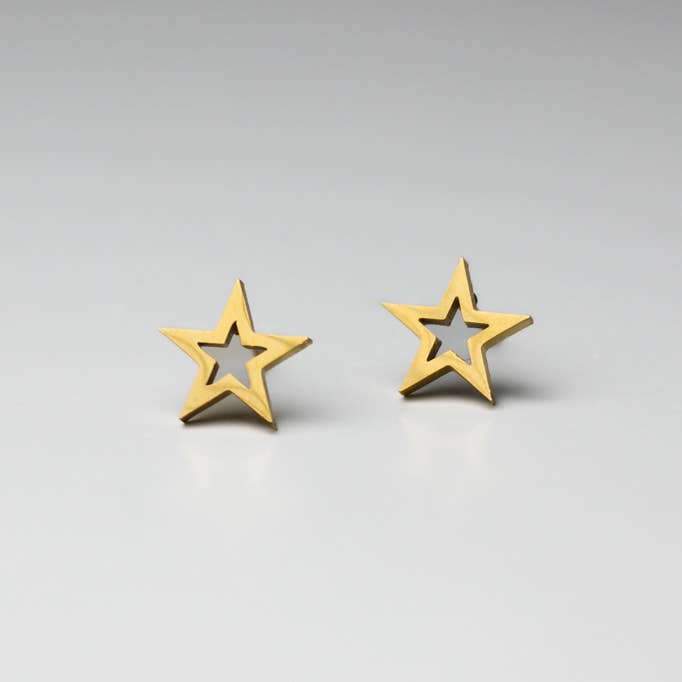 Crowned Free - Wholesale Stud/Post Earrings - Shining Bright Earrings - Gold - Made by Survivors0