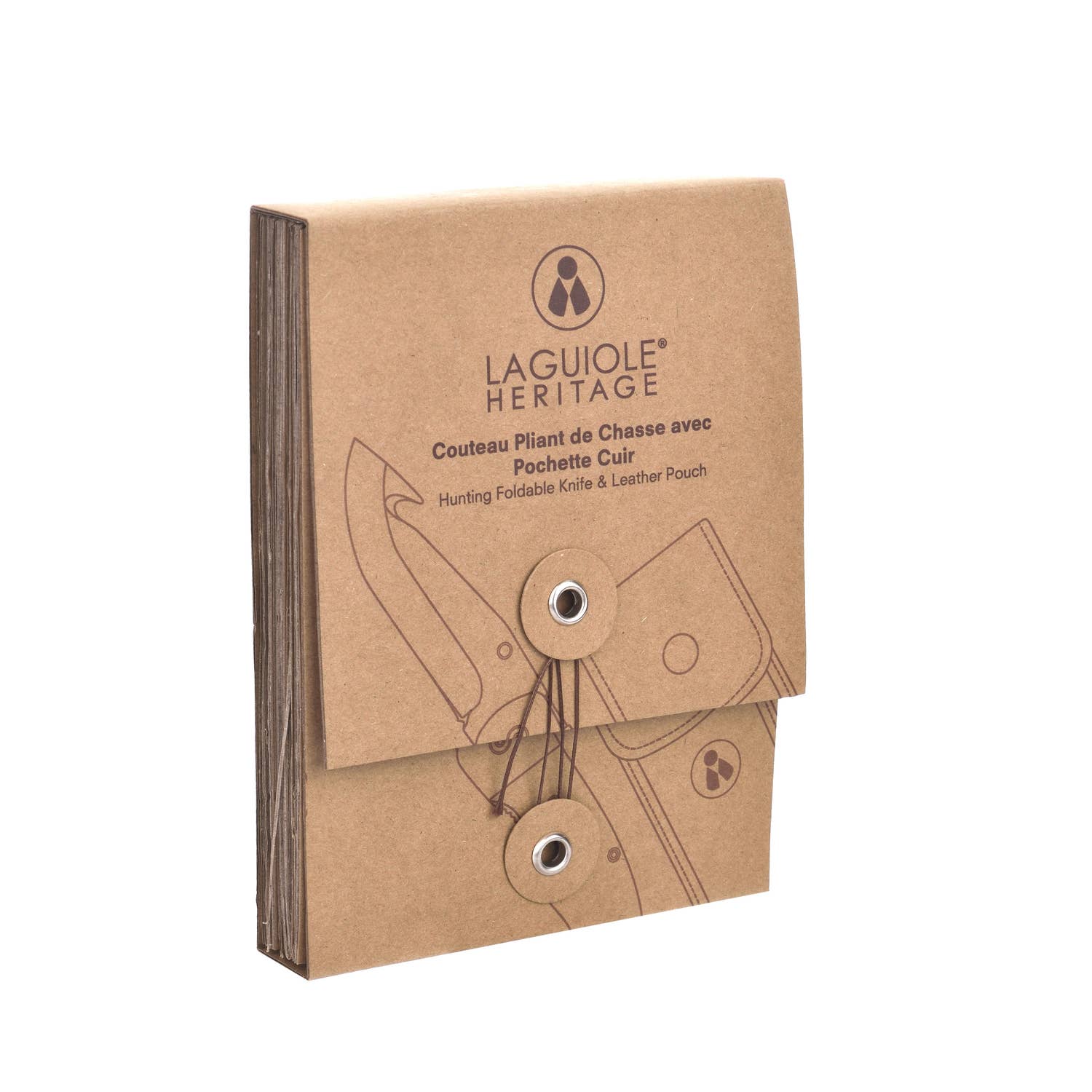 LAGUIOLE HERITAGE - Wholesale Pocket Knife/Holder - Laguiole Heritage Hunting Knife Set with Black Leather Case  9