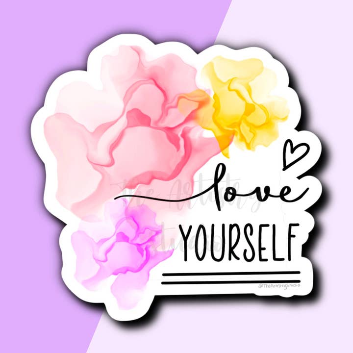 Love Yourself Sticker | 2.8x2.8 for wholesale by The Artistry Studio