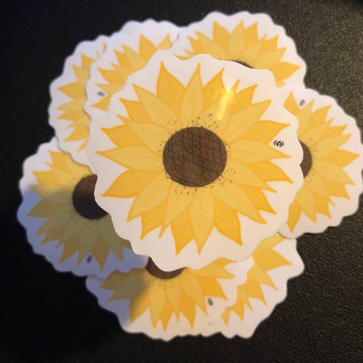 Sunflower Clear Glossy Waterproof Sticker for wholesale by Nessiknacks0301