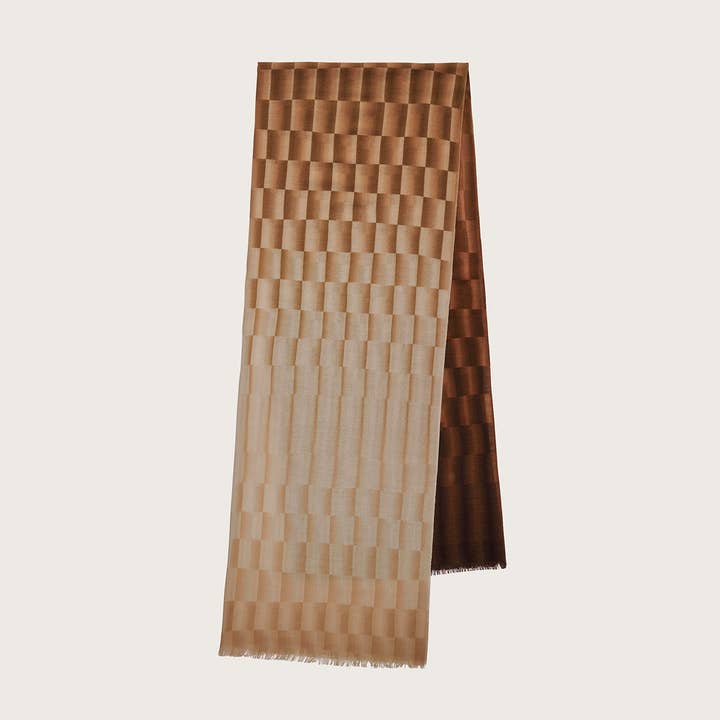 CHAMPAGNE IRIDESCENCE CORE PURE WOOL SCARF for wholesale by YEN TING CHO