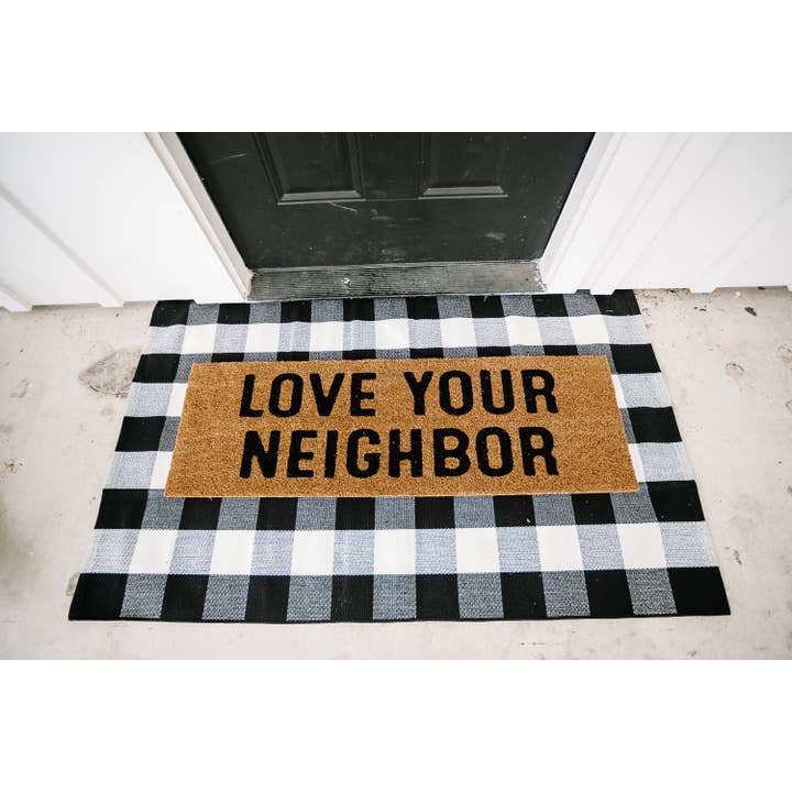 Modern Burlap - Wholesale Door Mat - XL Doormat - Love your Neighbor (New Length)7