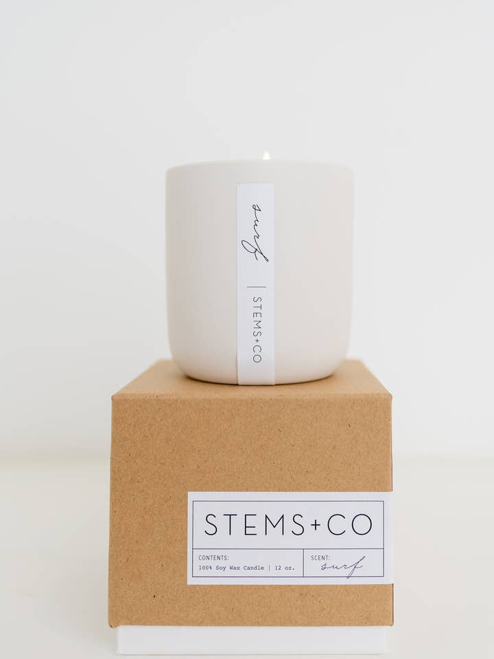 SURF - Handpoured Soy Candle for wholesale by Stems + Co