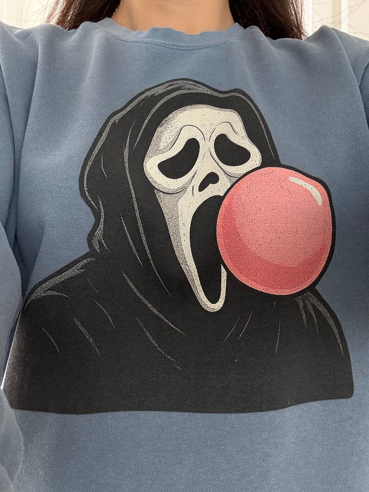 Shady Blue Bubble Gum Pop Crewneck for wholesale on Faire0