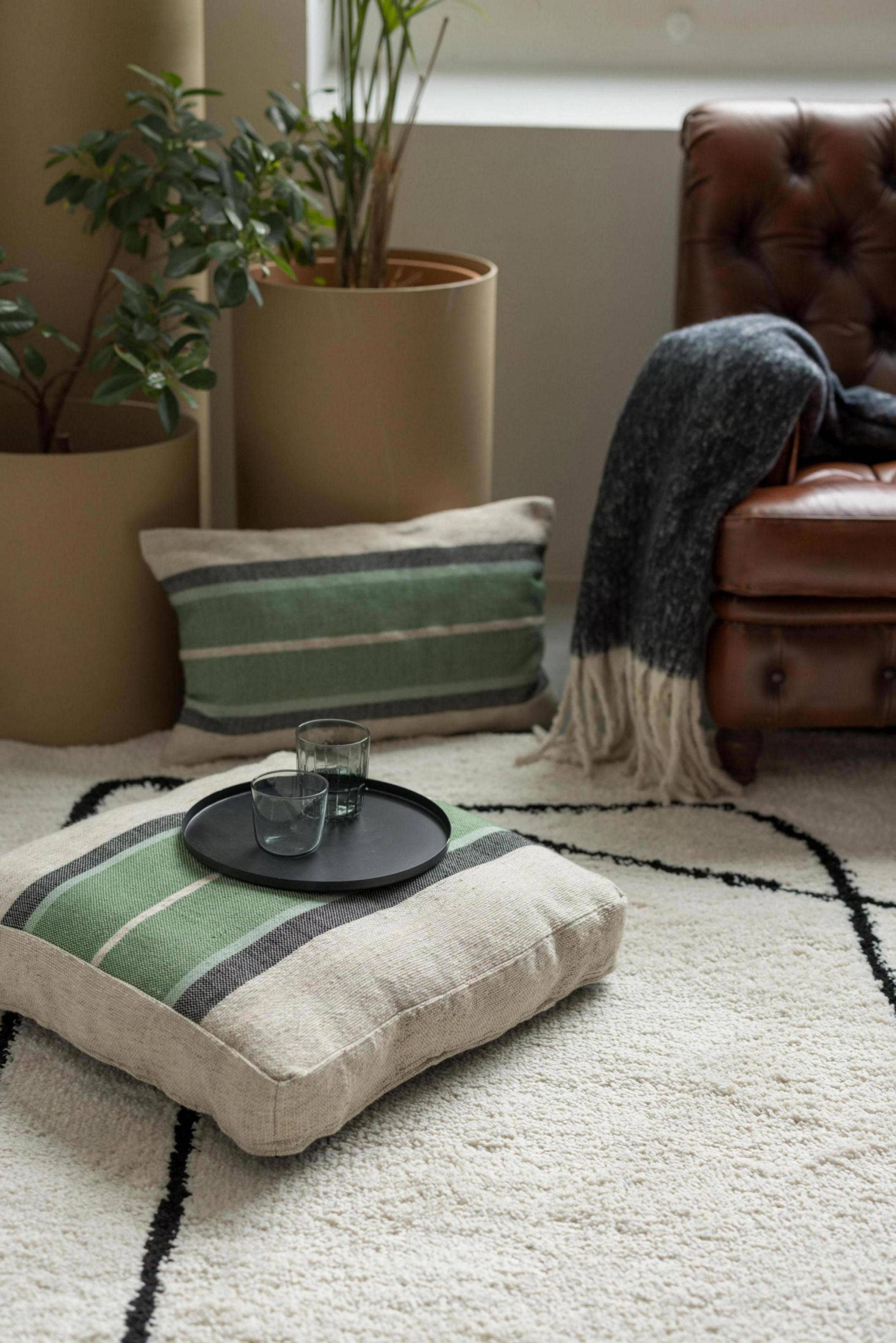 Maison Vivaraise & La Cerise sur le Gâteau – wholesale Floor pillow – Gatsby Eucalyptus Floor Cushion 55 x 55 x 10 cm1