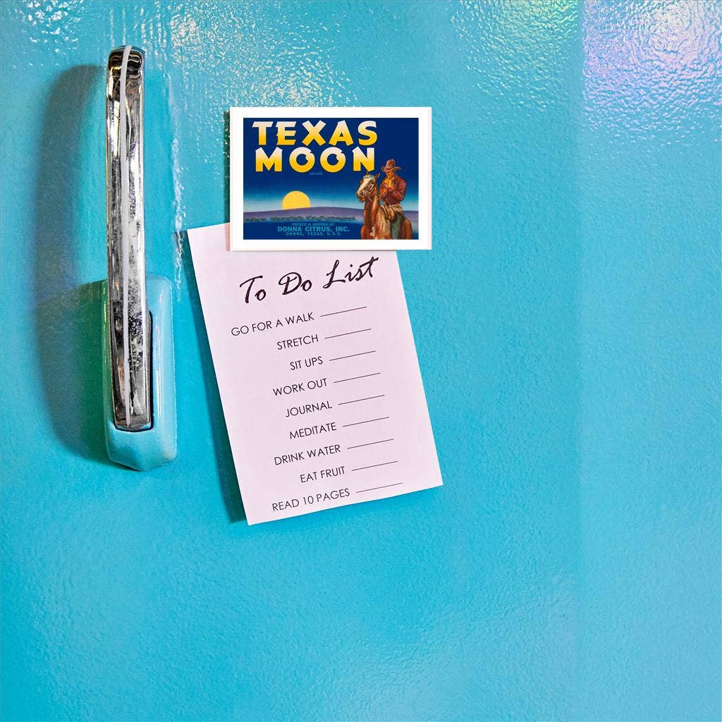 Found Image Press – Großhandel Magnete – Magnet TX-776 Verpackungskistenetikett, Texas Moon1