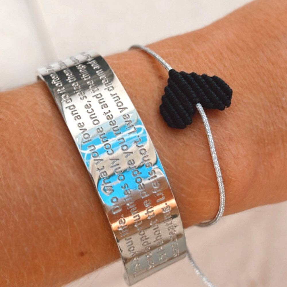 Love Ibiza - Wholesale Charm/Dangle Bracelet - Armband black heart silver1