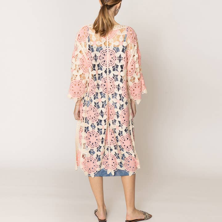 Fashion City - Wholesale Cardigan - Women's - Women Flower Pattern Crochet Cardigan2