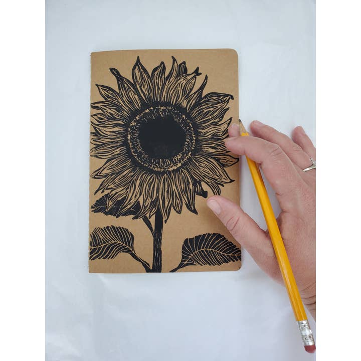 Maple Moon Designs - Wholesale Journal/Diary - Sunflower Linocut Journal