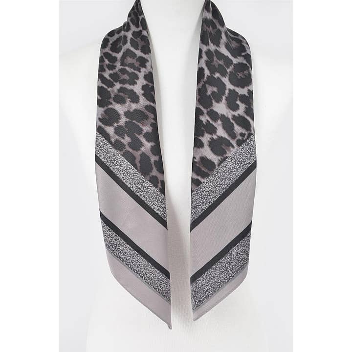 Br SATIN LEOPARD SILK NECK SCARF BANDANA for wholesale on Faire3