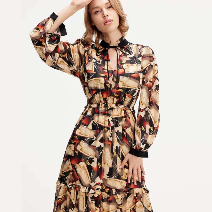 Smart and Joy – wholesale Dress – Women's – Graphic print tunic dress9