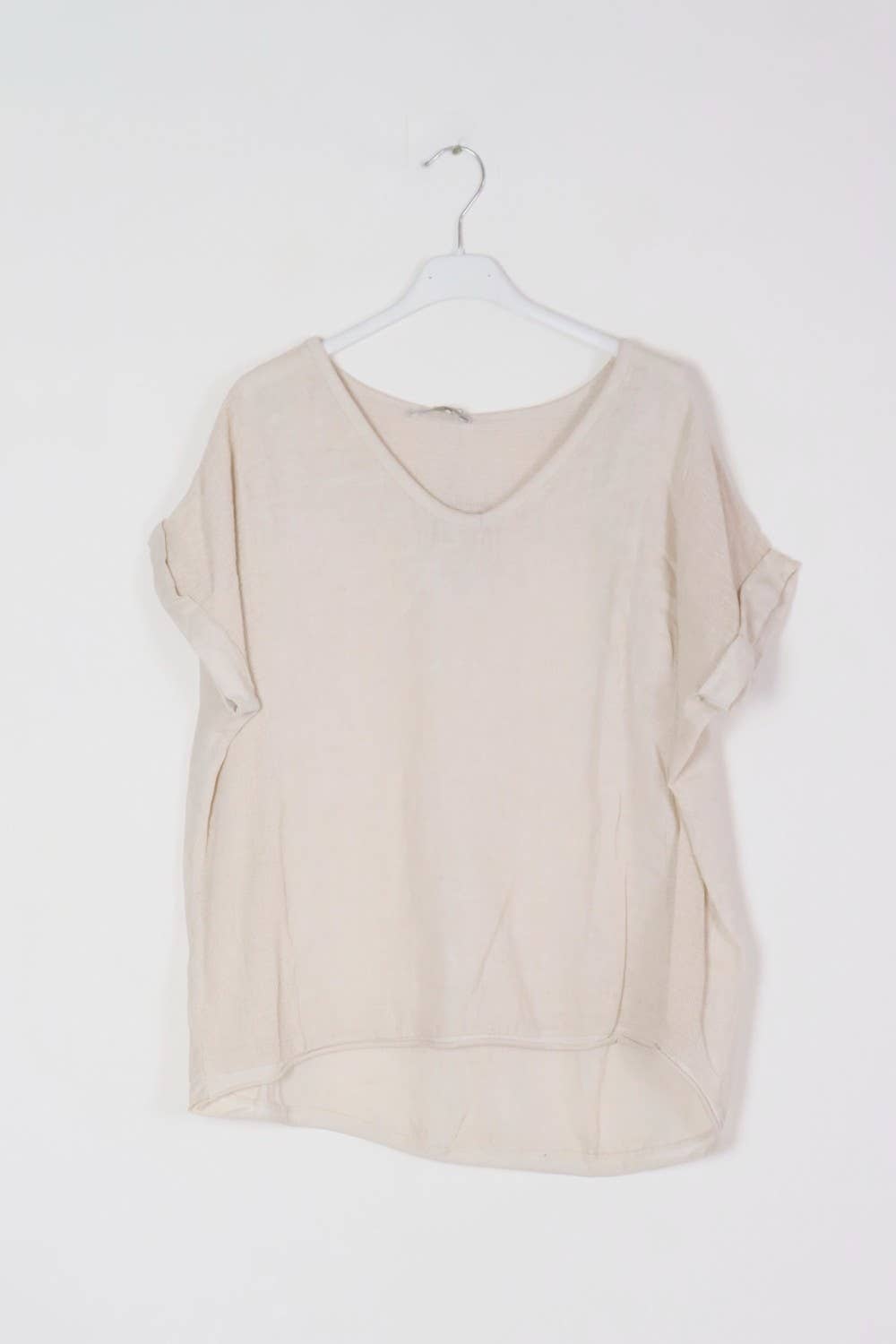 LÉA & LUC - Vente T-shirt – femme - T-Shirt texturé en 100% lin REF. 6512