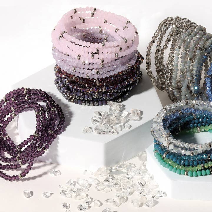 My Fun Colors - Wholesale Beaded Bracelet - Mini Crystal Beaded Stretch Bracelets | So. Many. Colors!