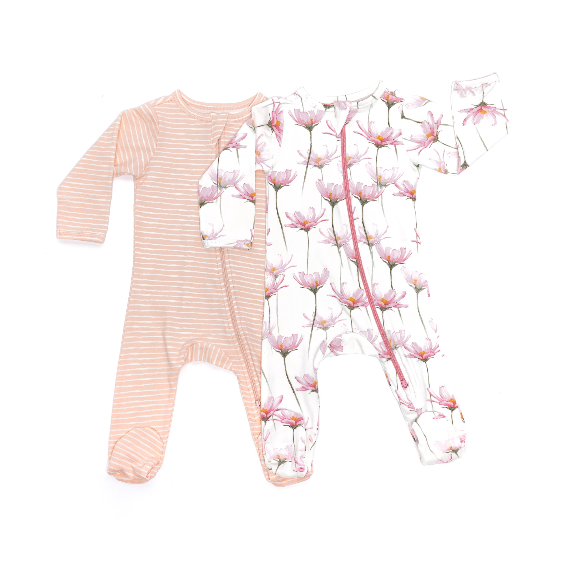 Norani Baby - Wholesale Bodysuit (Footed) - Baby - Pink Petals Organic Footed Onesie4