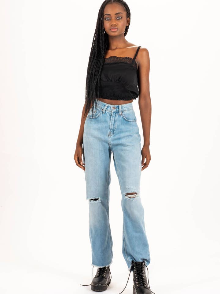 SPONTANÉ - Wholesale Jeans - Women's - Jean Flare - High Waist - loose jeans1