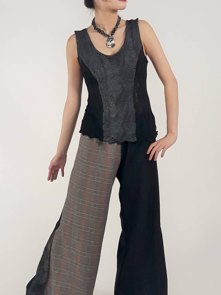 Mad For Plaid Palazzo for wholesale by Victorian Flower Child