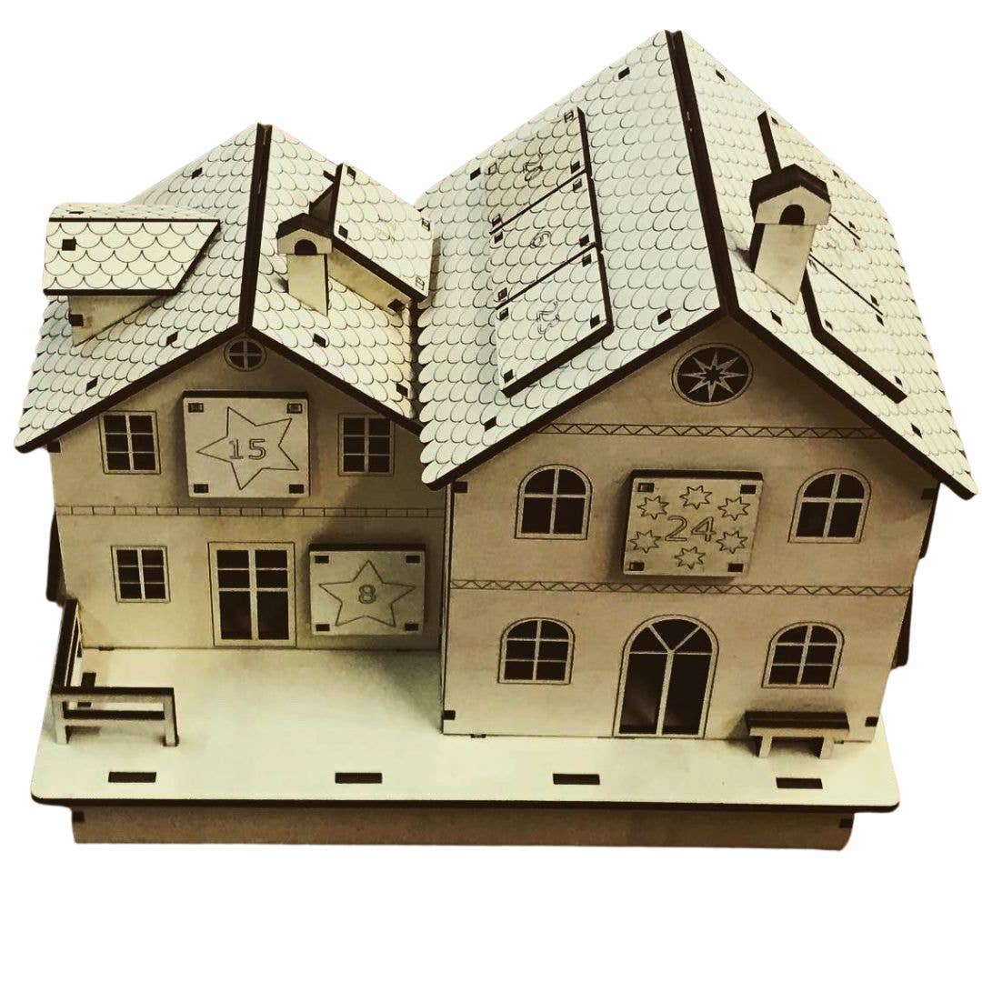 Fustik - Wholesale Advent Calendar - Wooden House Advent Calendar0