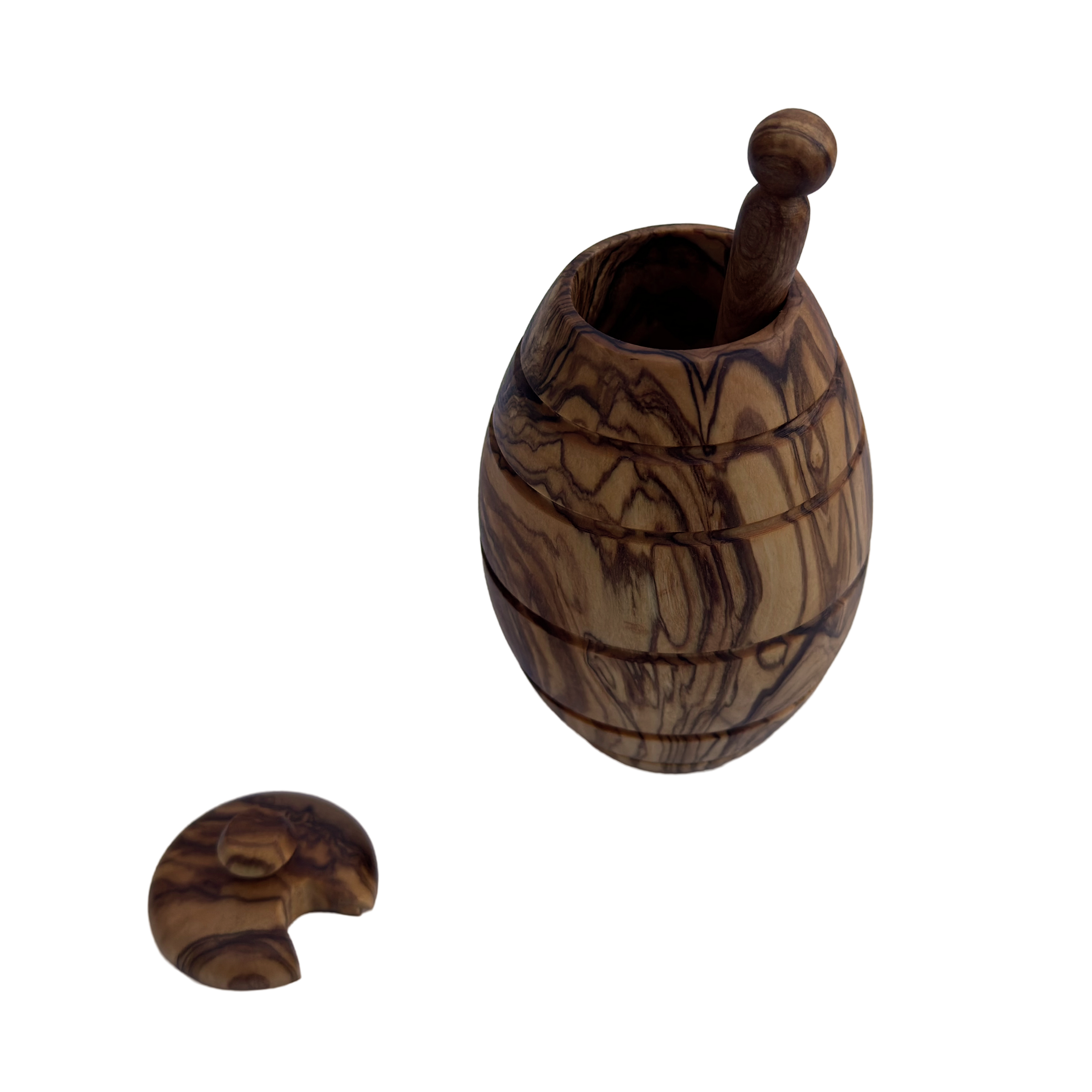 medina mood – wholesale Honungskruka – Mini honungsburk med honungssked i olivträ5