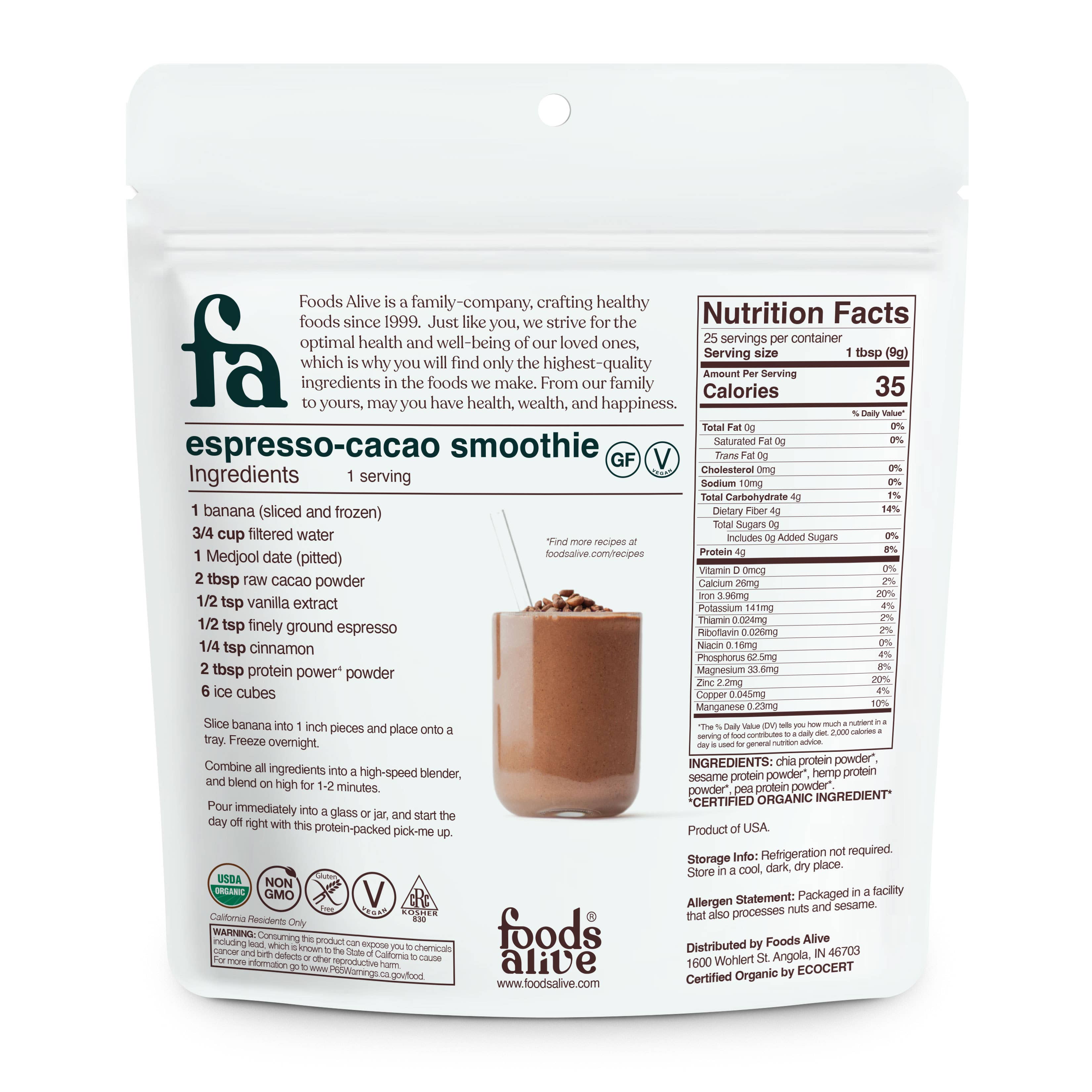 Foods Alive - Wholesale Protein/Superfood Powder - Protein Power 4 Powder - Organic1