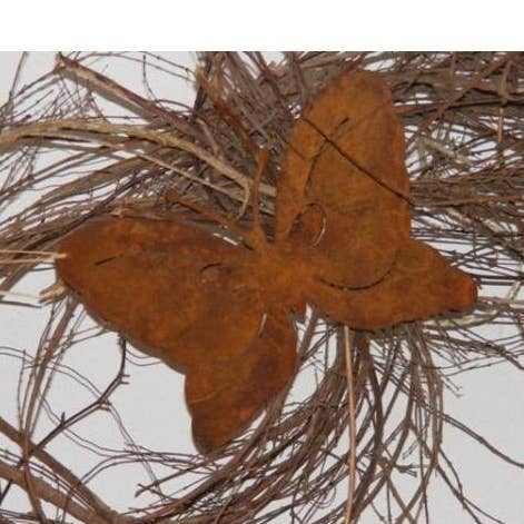 Rostikal – wholesale Utomhusdekor – Metalldekoration fjäril i rostfritt stål som hängande dekoration i trädgården0