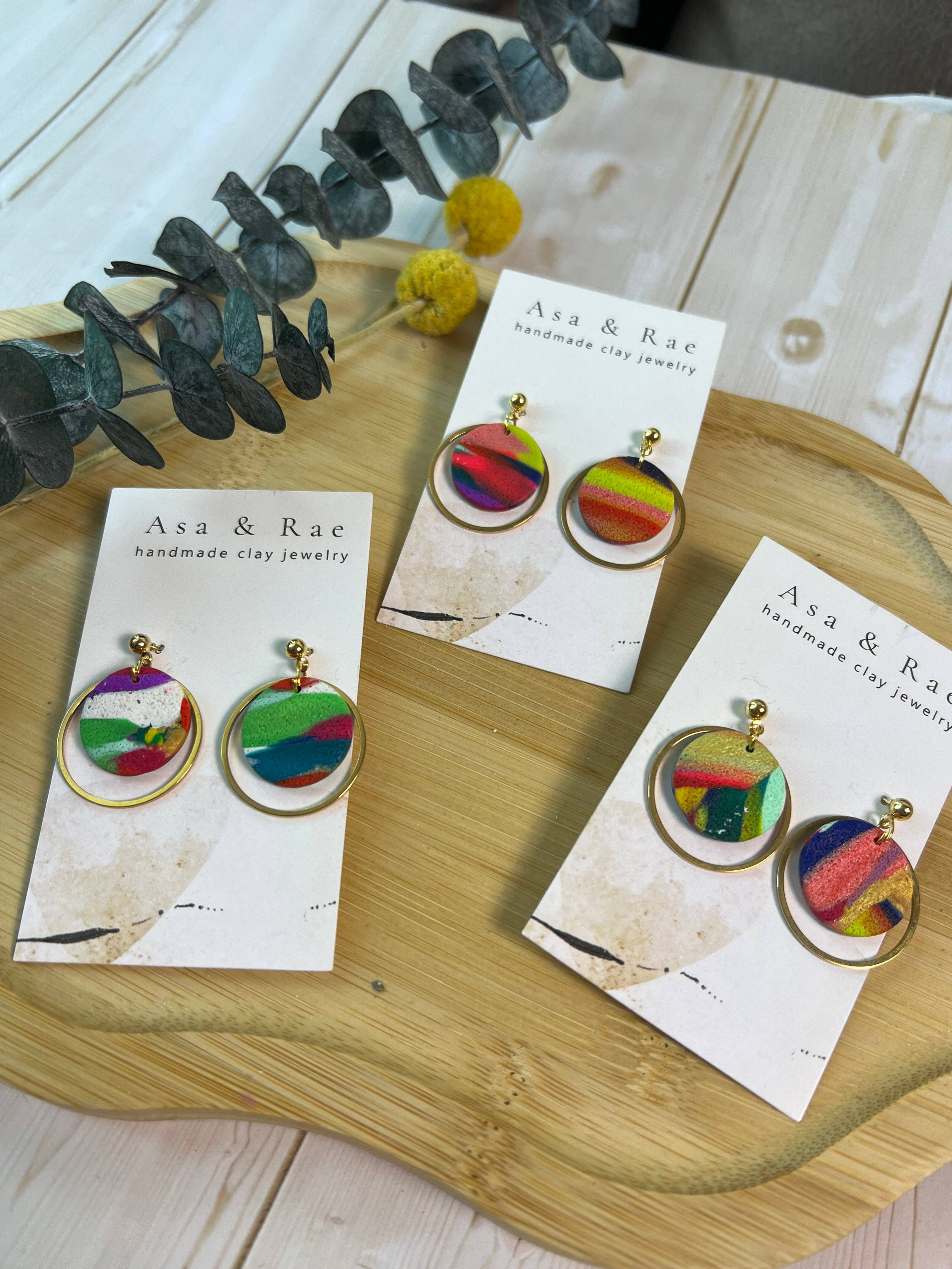 Asa&Rae - Wholesale Dangle Earrings - Gold Ring Circle Dangle3