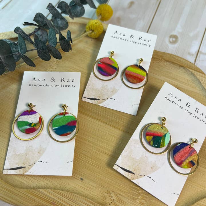 Asa&Rae - Wholesale Dangle Earrings - Gold Ring Circle Dangle3