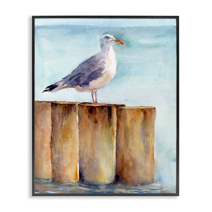 Stupell Industries - Wholesale Wall Sign - Seagull's Perch by Sea - Framed Wall Art