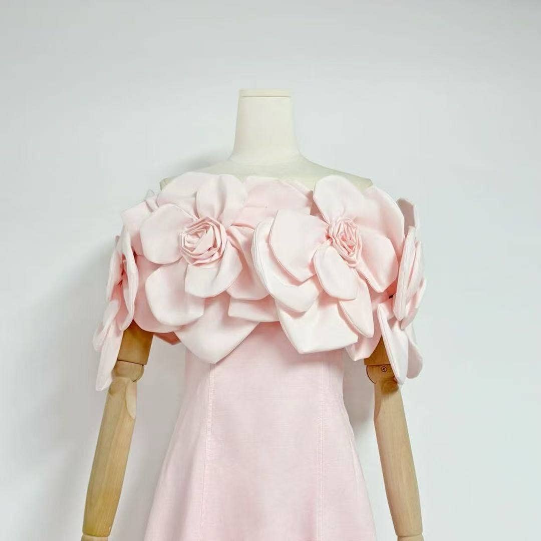 Productseeker - Wholesale Skirt - Women's - DR493 Elegant A-Line Skirt with 3D Floral Slim Fit Design26