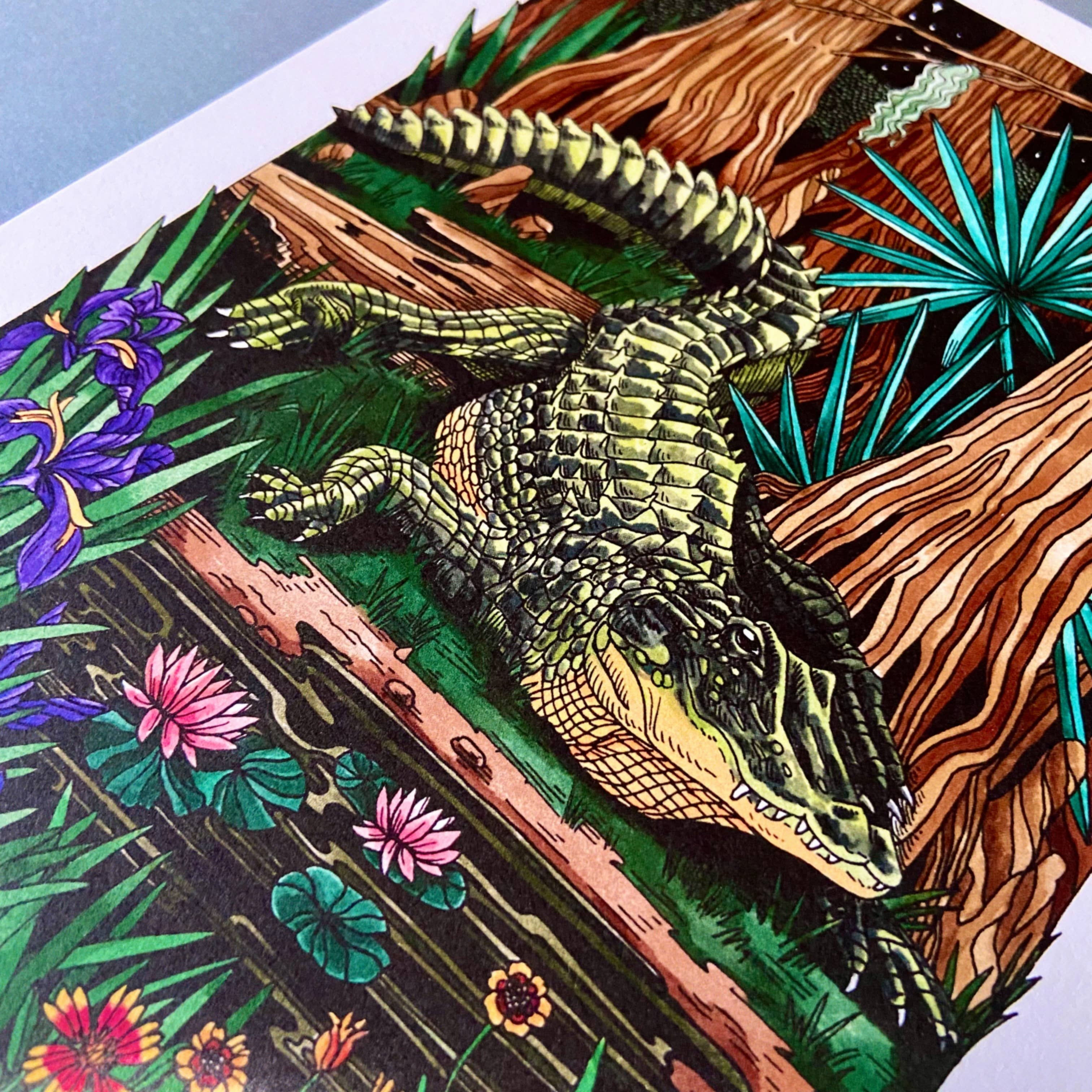 Mattea - Wholesale Art Print - 8 x 10  Alligator Art Print2