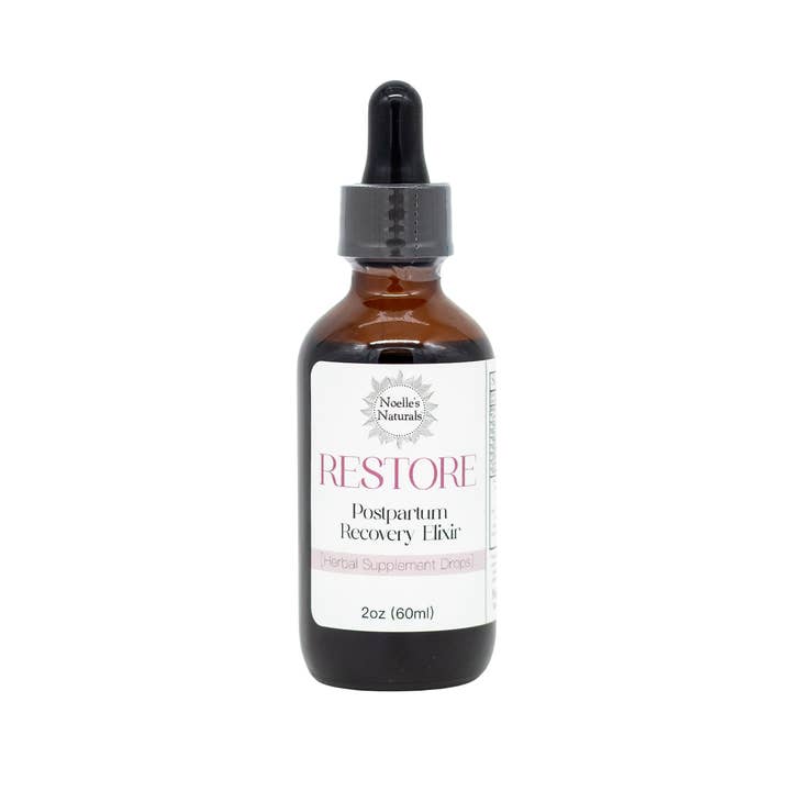 Restore Organic Postpartum Recovery Elixir - 2oz Dropper Bot for wholesale by Noelle’s Naturals