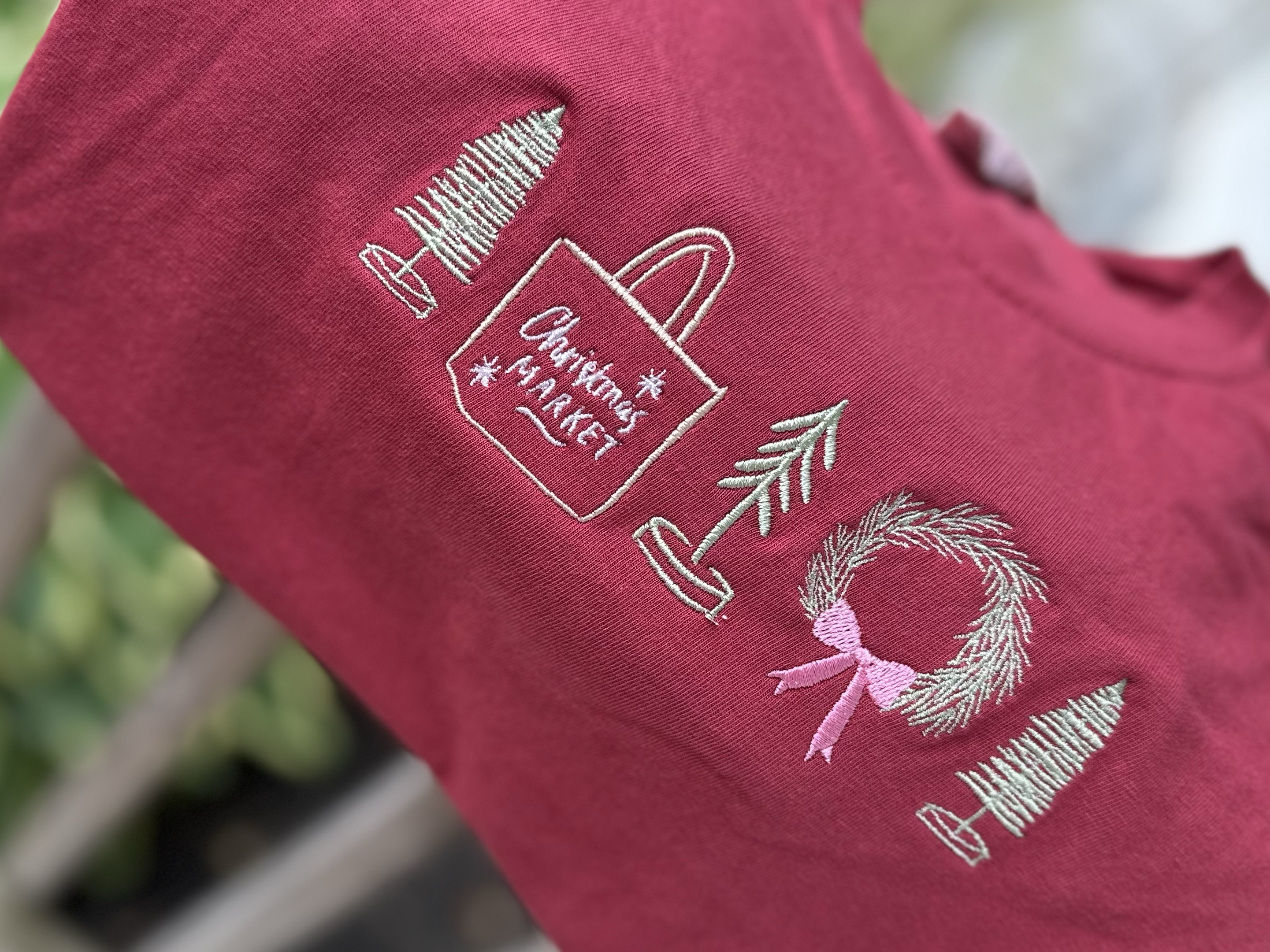 Your Embroidery Girl - Wholesale T-shirt (Zonder tekening) - Dames - Kerstmarkt Geborduurd Comfort Colors T-Shirt1