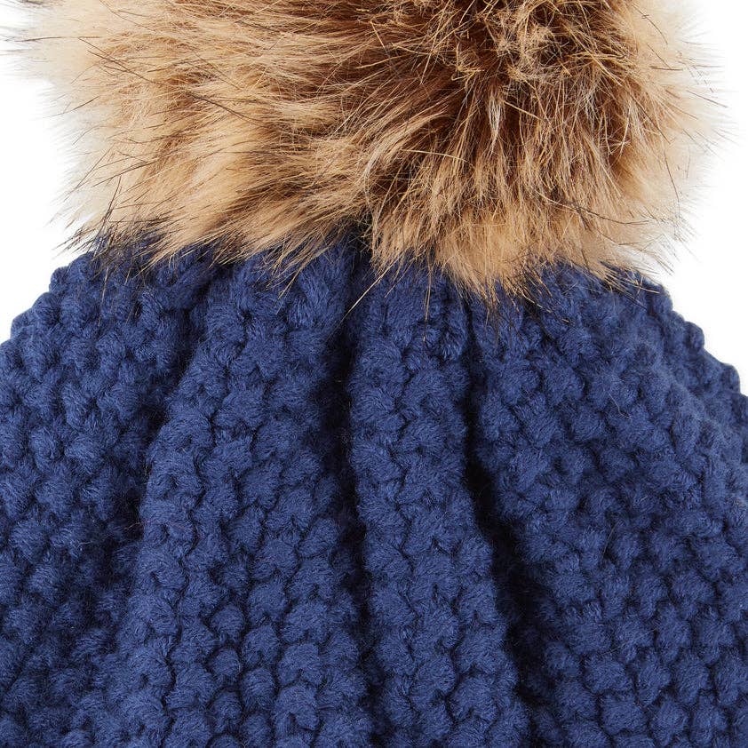 Hadley Wren – Gorro - Mulher por atacado – Gorro Snap On Pom Pom - Navy6