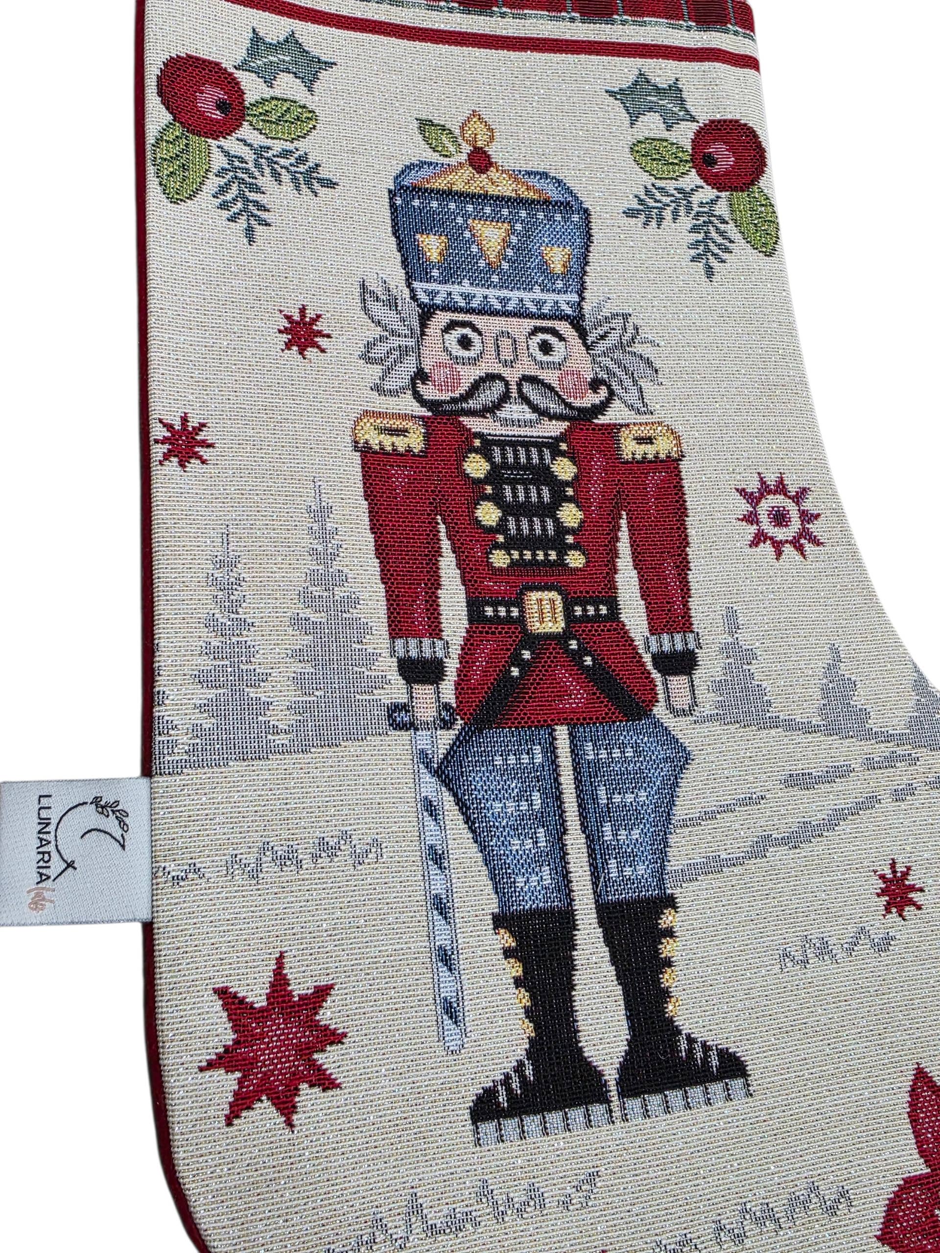 Lunaria Lab – Engroshandel Julestrømpe – Julestrømpe / Befana "Nøddeknækker" i Gobelin Lurex3