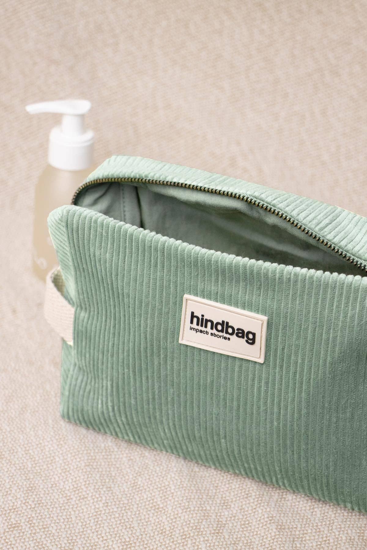Hindbag – Engroshandel Toilettaske - Dame – Leon Toilettaske Velour Vandgrøn0