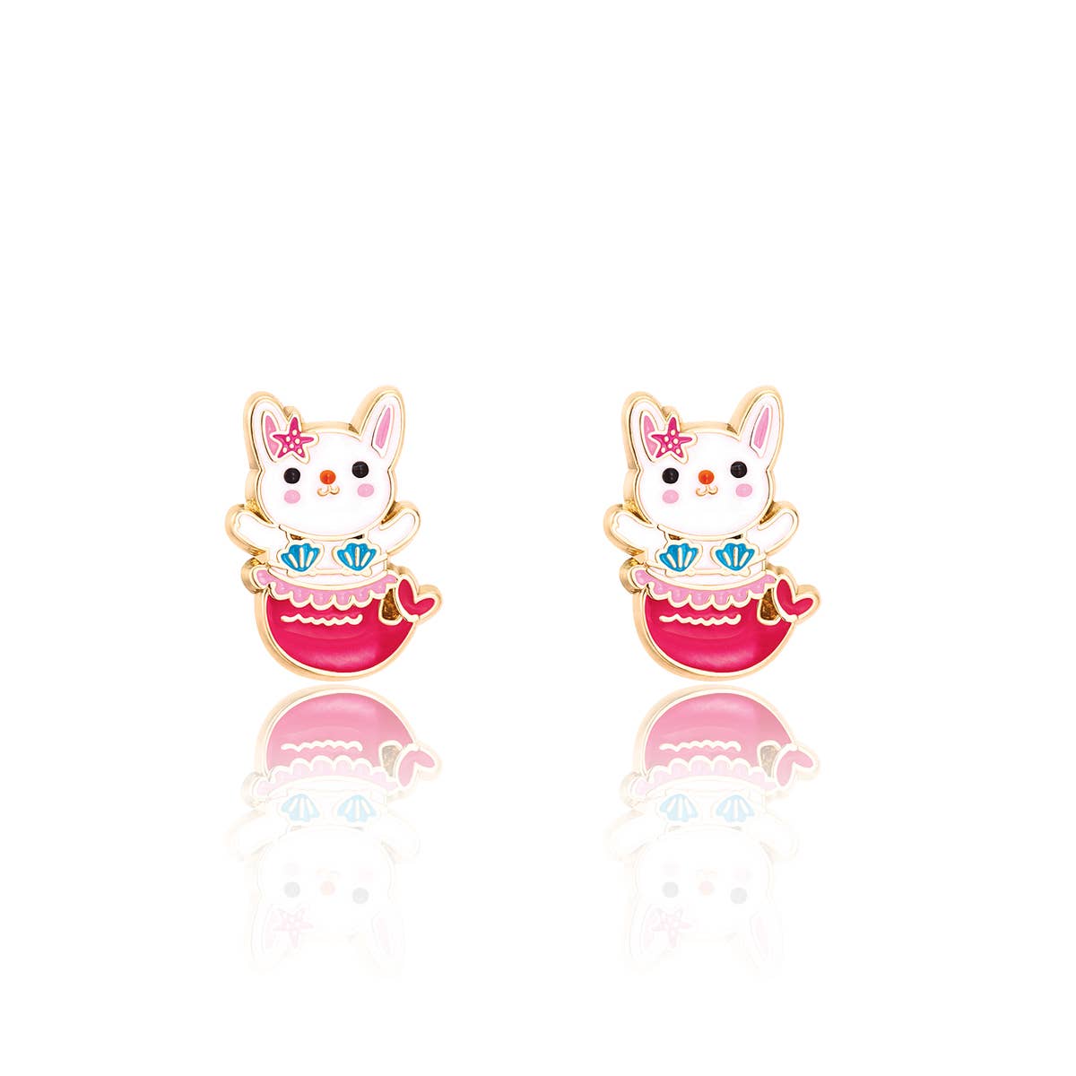 Girl Nation - Wholesale Earrings - Kids - Bunny Mermaid | Cutie Stud Earrings for Girls4